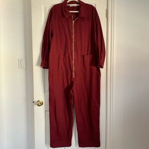 Burgundy Red Sky Shop Baggy Boiler Suit Size XL